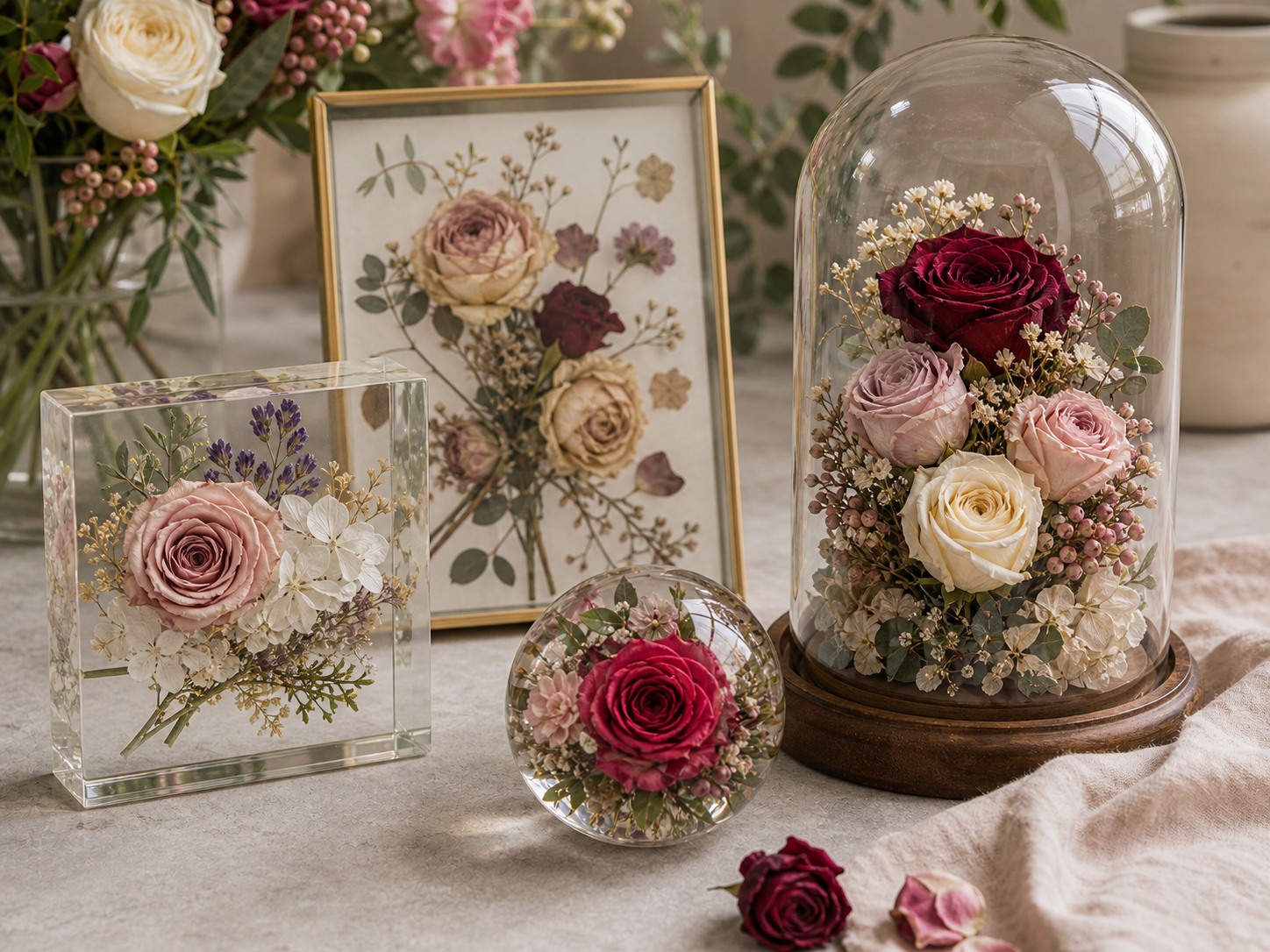 Resin Glass Flower Keepsakes