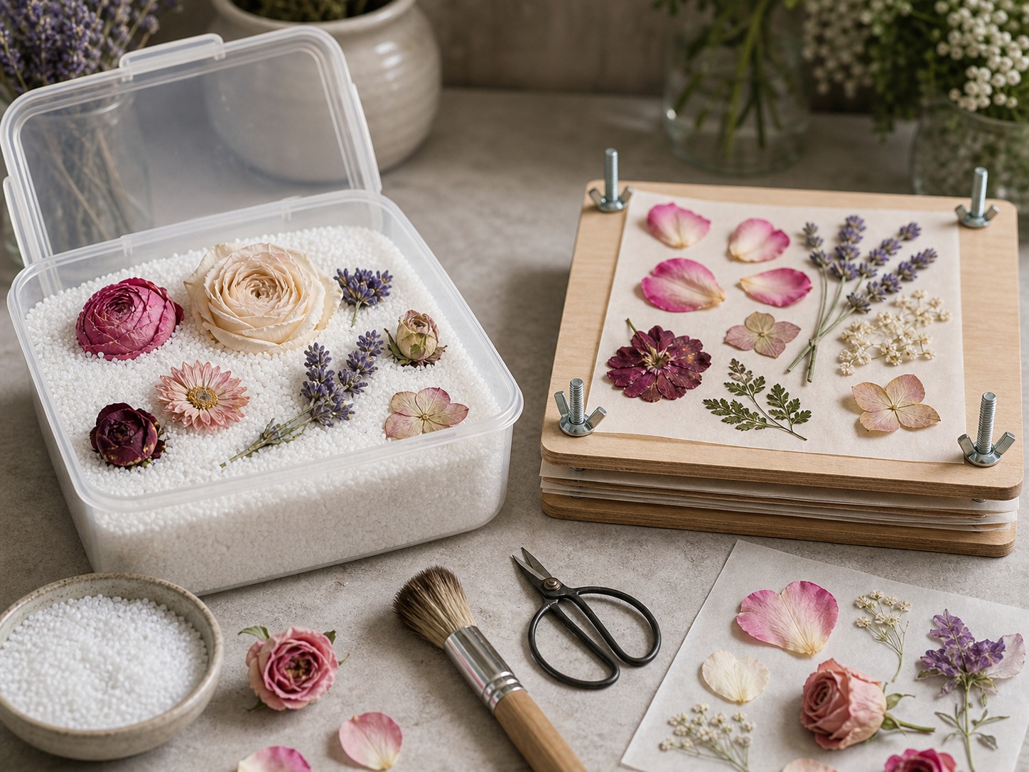 Silica Pressing Flowers