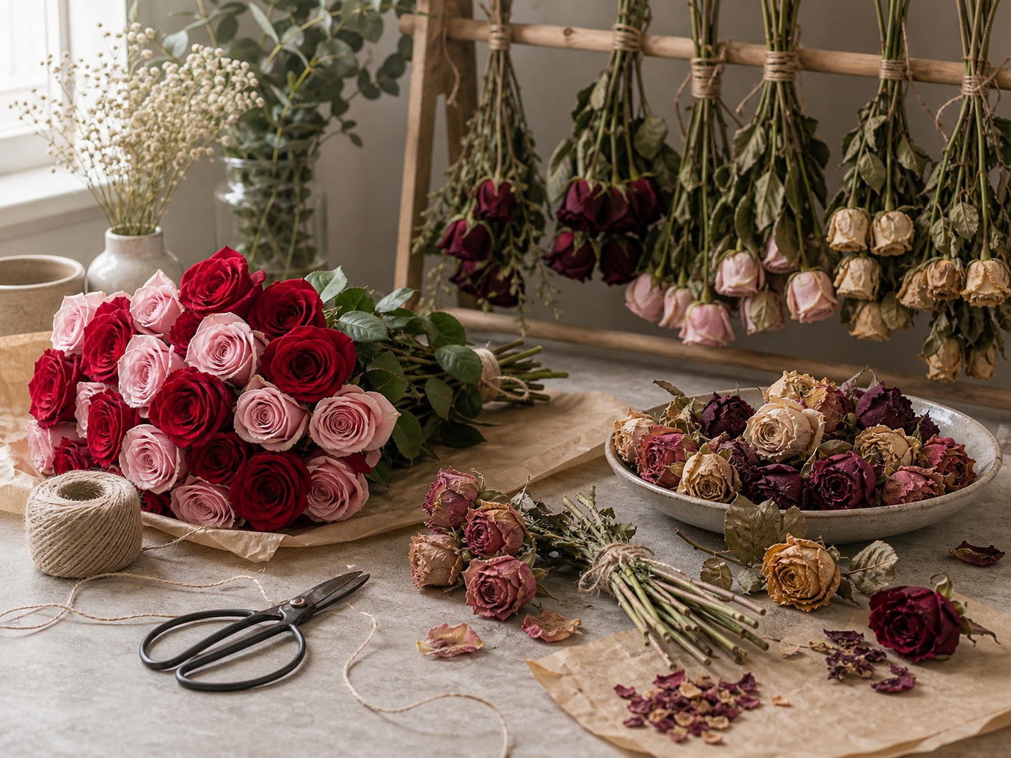 How To Dry Roses Hero