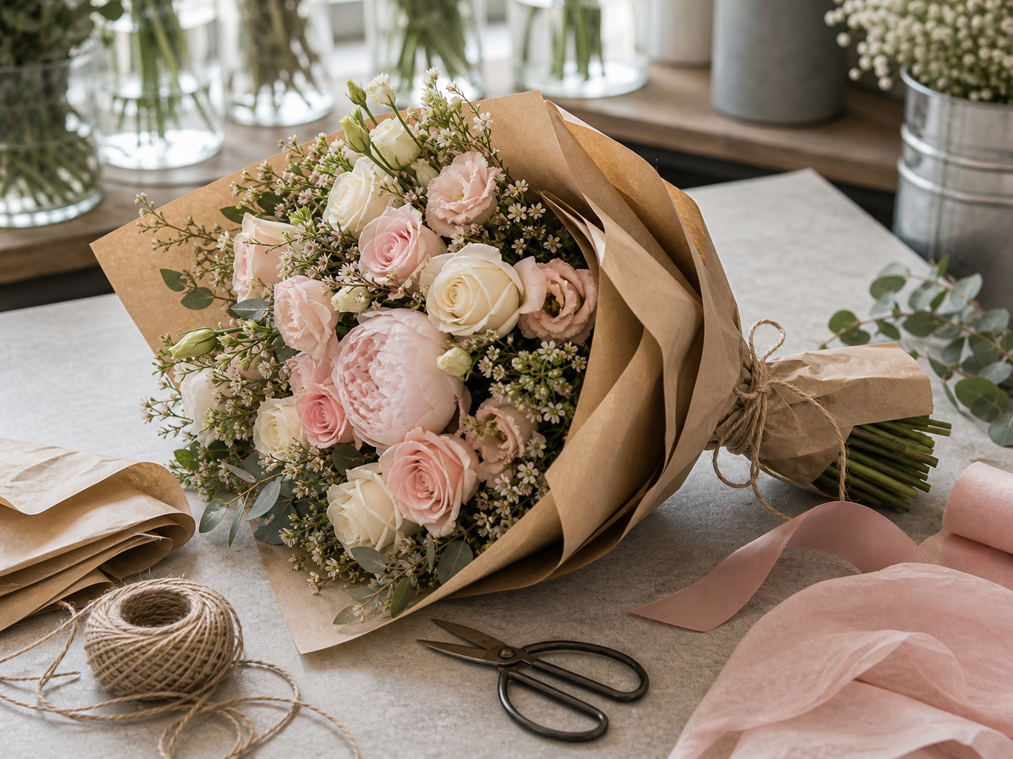 Kraft Paper Flower Wrap