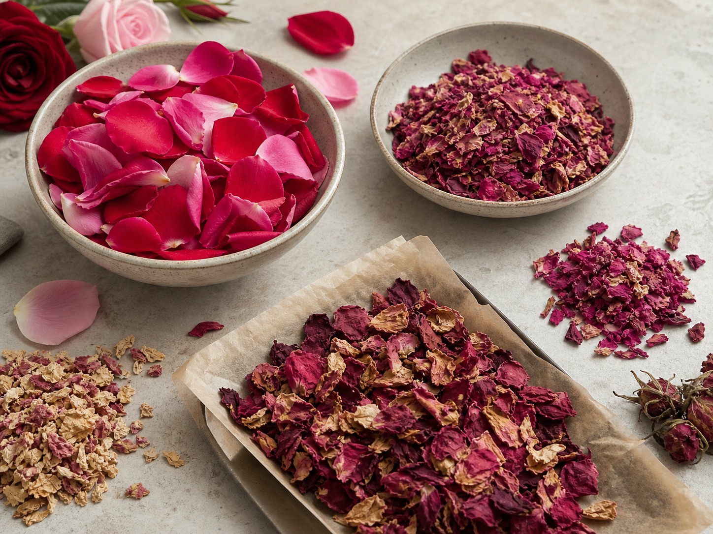 Fresh Vs Dried Rose Petals