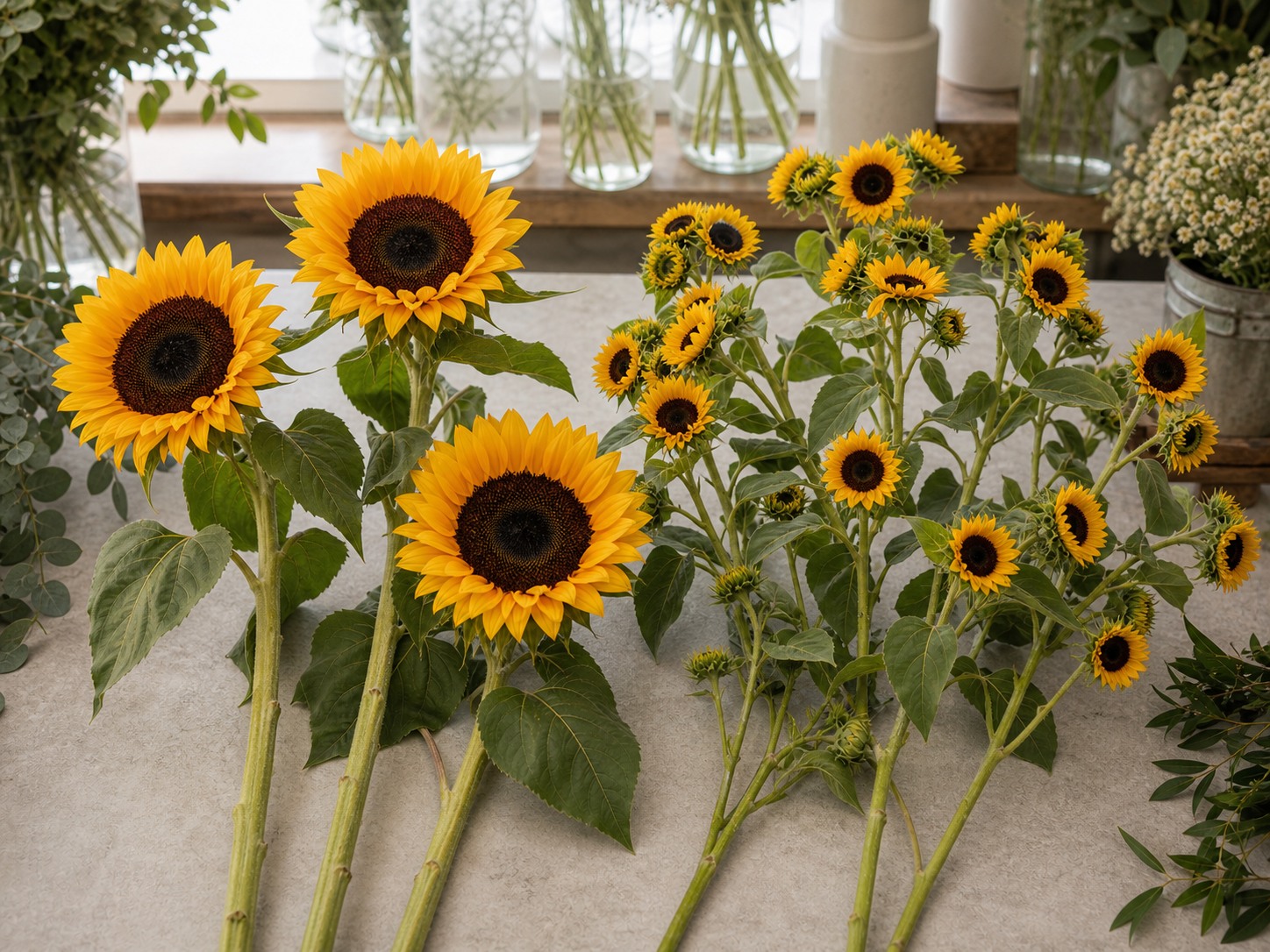 Tall Vs Branching Sunflowers