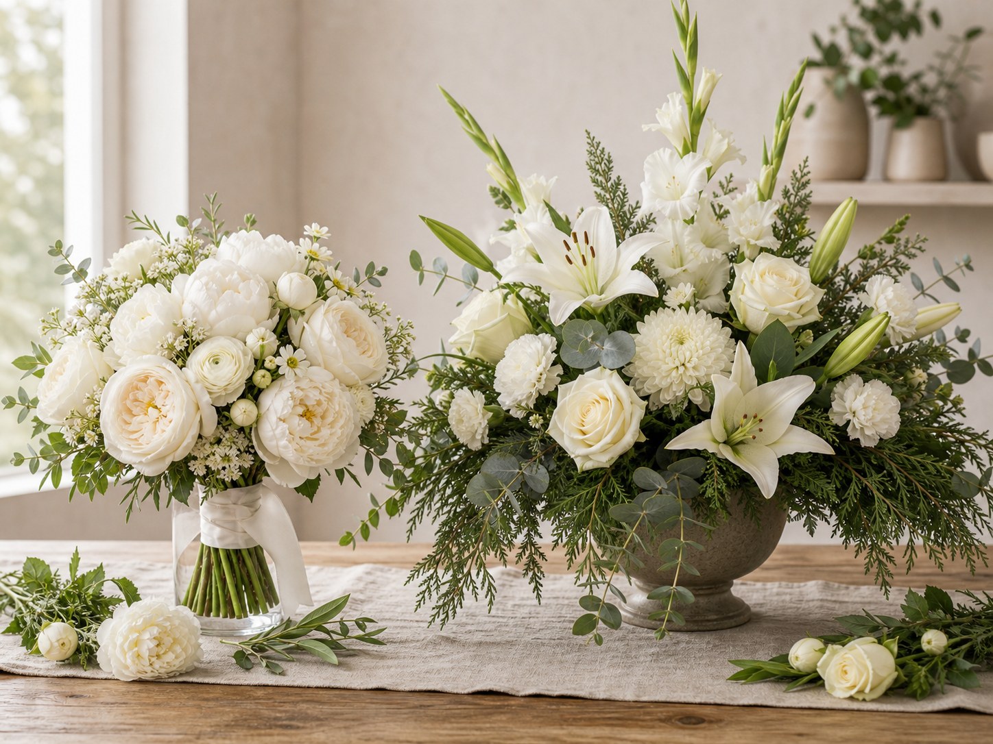 White Wedding Sympathy Flowers
