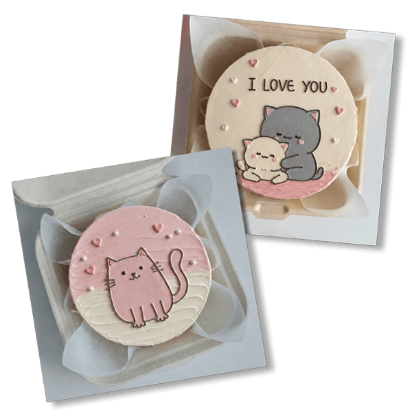 Bento cakes Toronto — Korean-style mini cakes with custom buttercream designs from local sellers